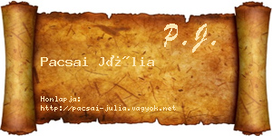 Pacsai Júlia névjegykártya